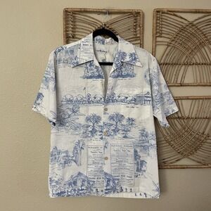 Vintage North Shore Ka Punahou School Aloha Hawaiian Shirt *see msrmts READ B25
